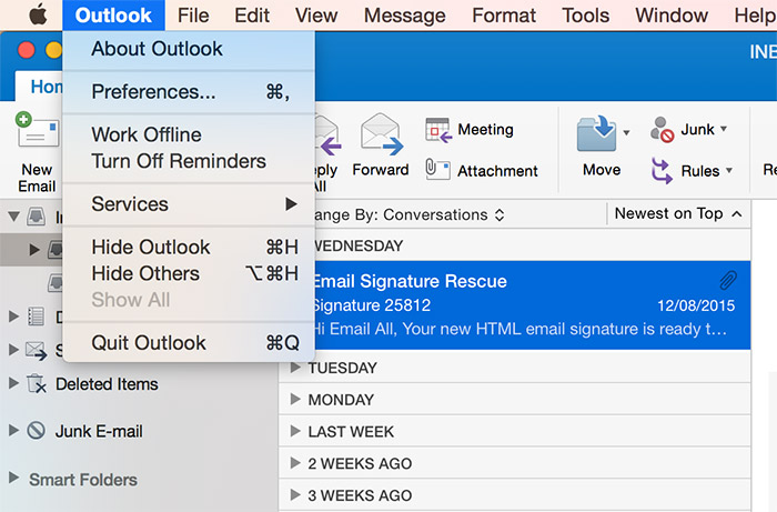 how to change email signature in outlook mac