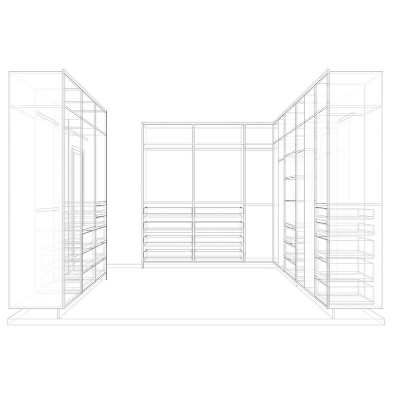 Walk-in wardrobe X-ray model