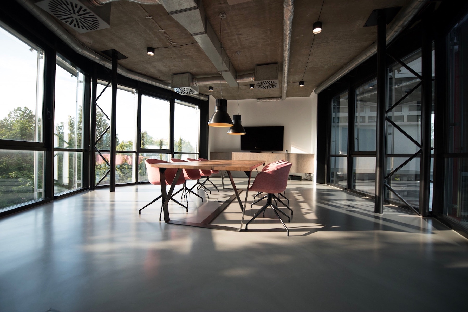 Industrial conference room.