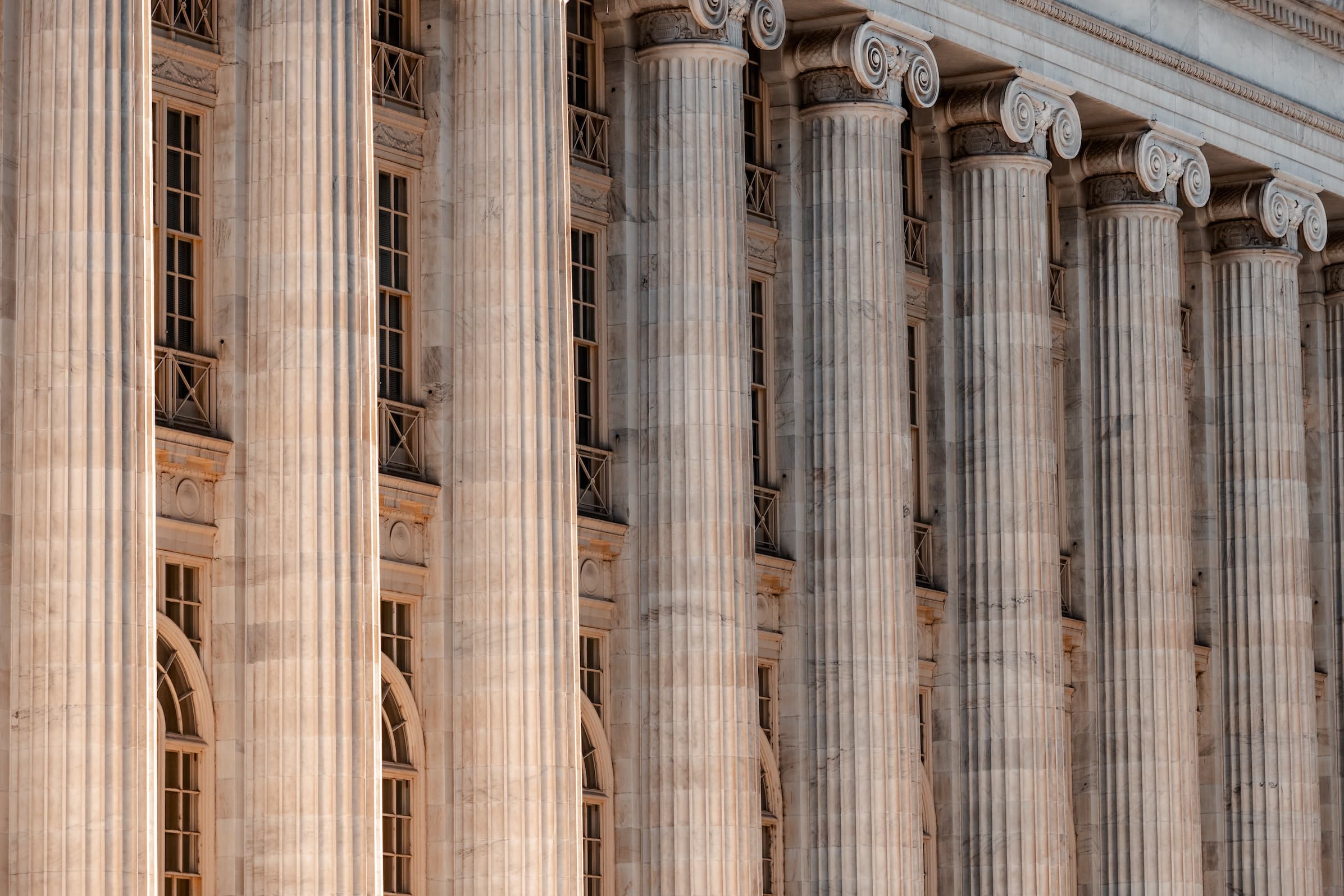 Columns of a court house.