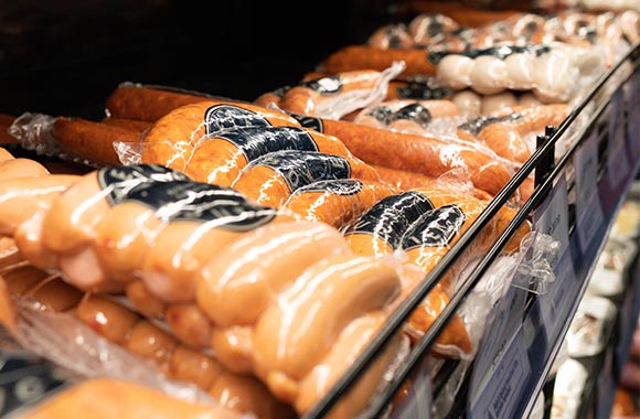 Packaged sausages
