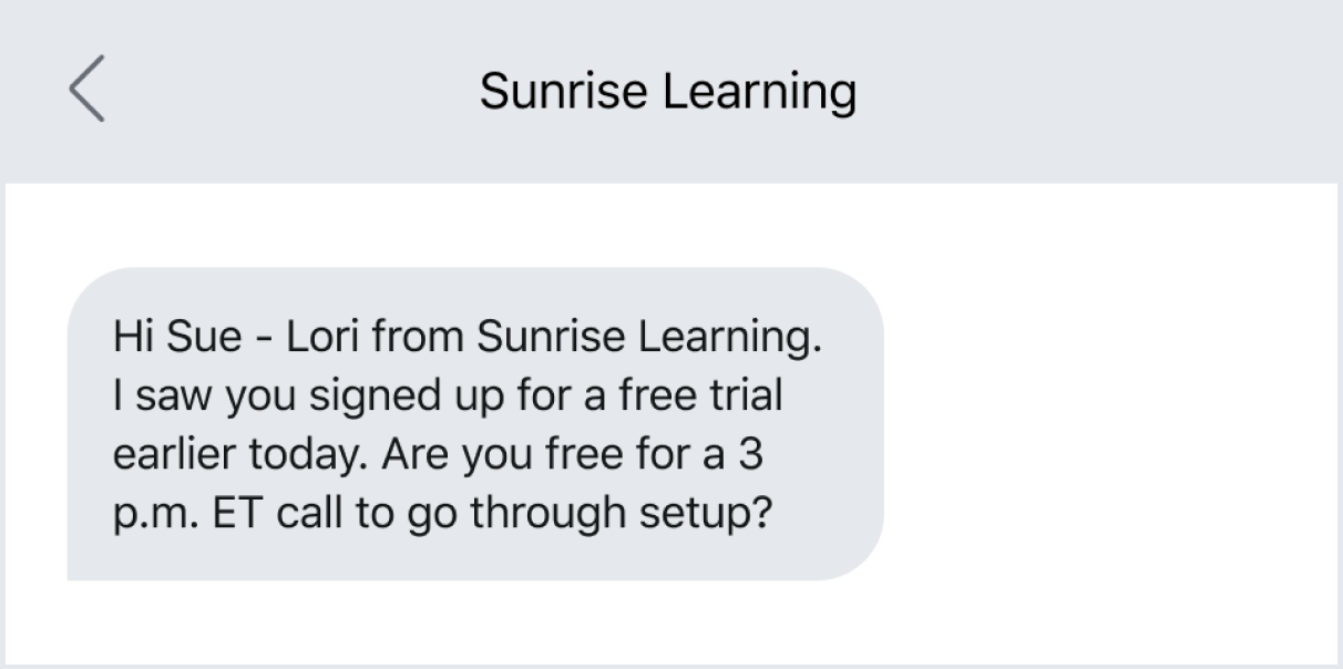 Reaching out to a new lead via text