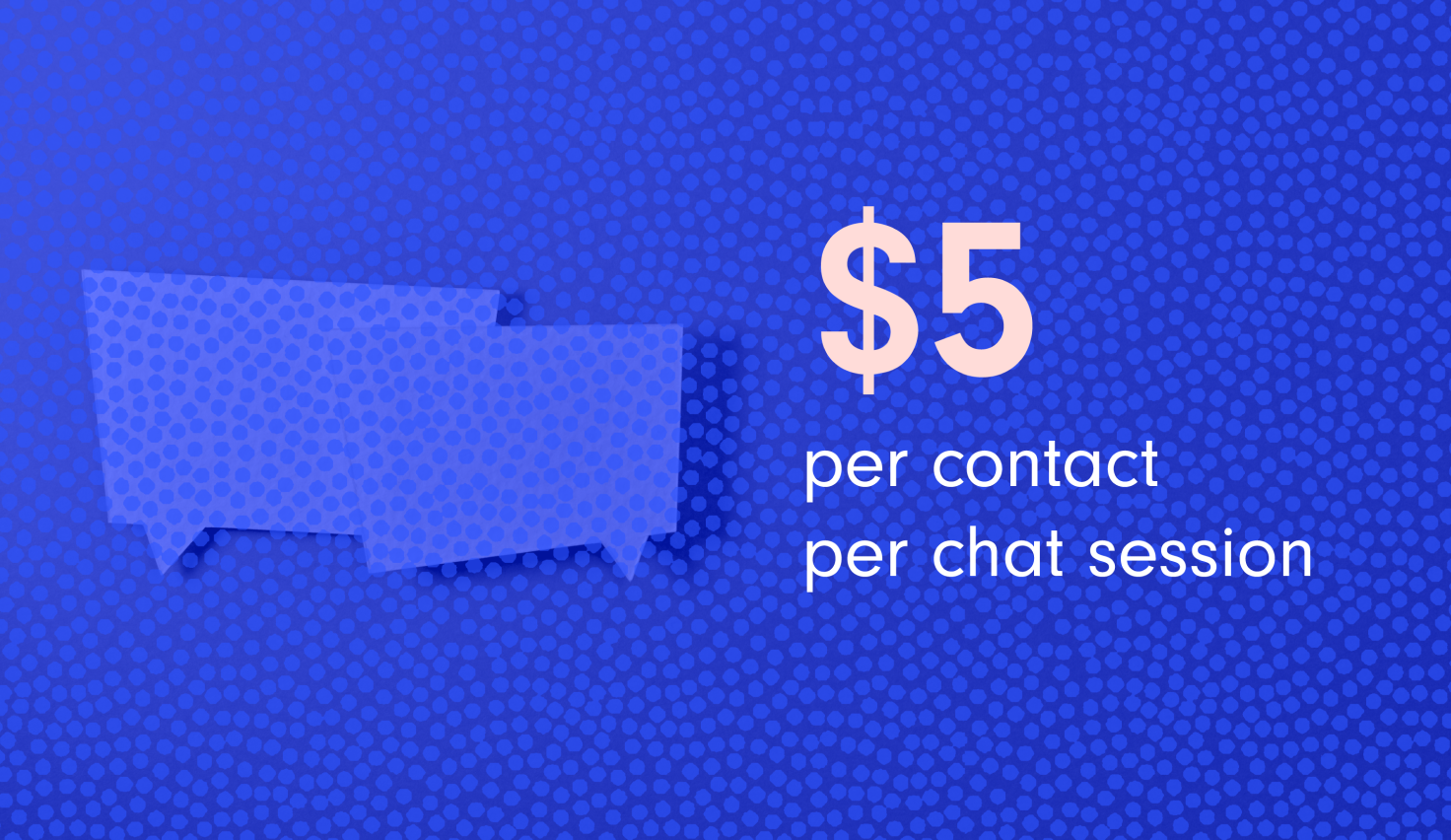 Chat bubbles, $5 is the cost per contact per chat session