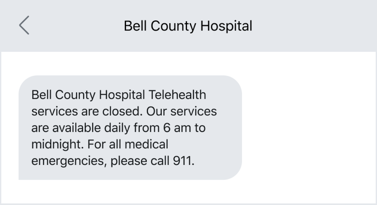 Medical field business automated text example