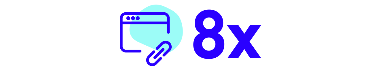 Link and web browser icon with 8x