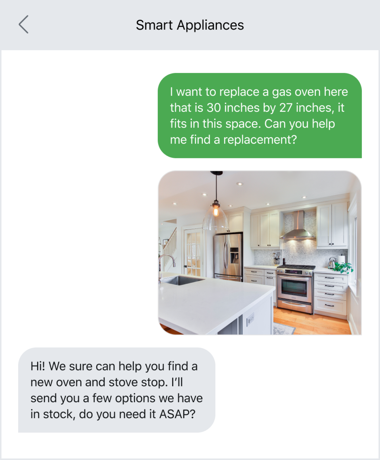 Example of a customer using MMS for personalized support
