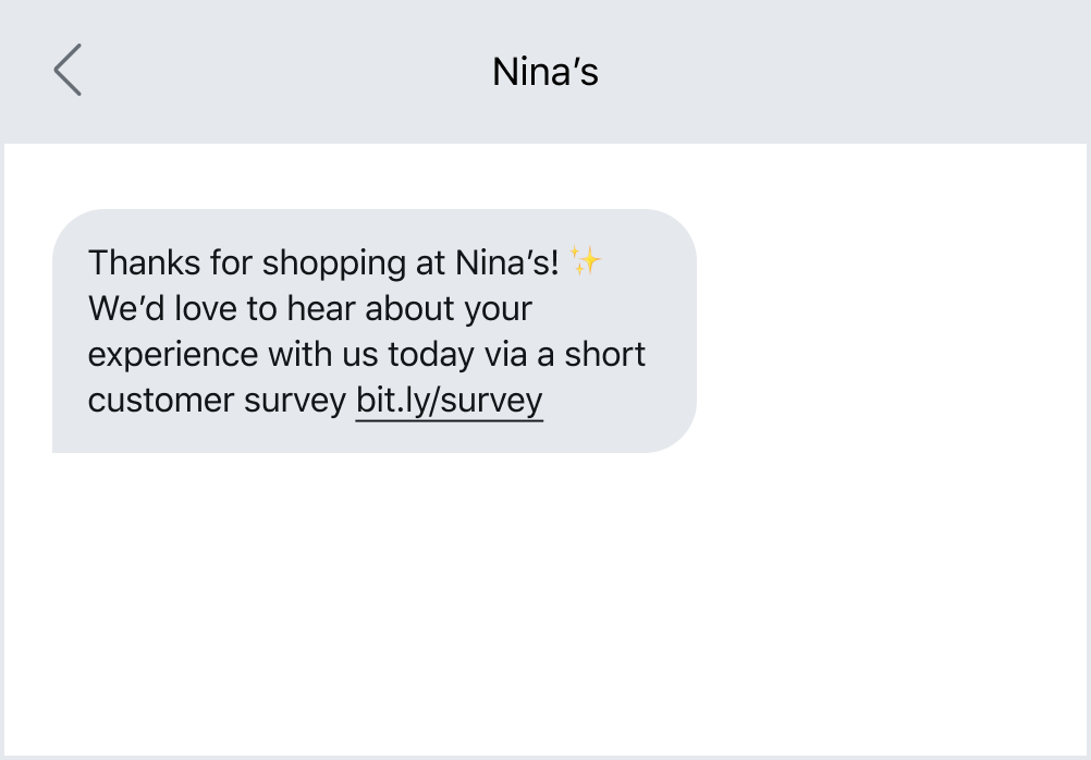 Gathering customer feedback from a text