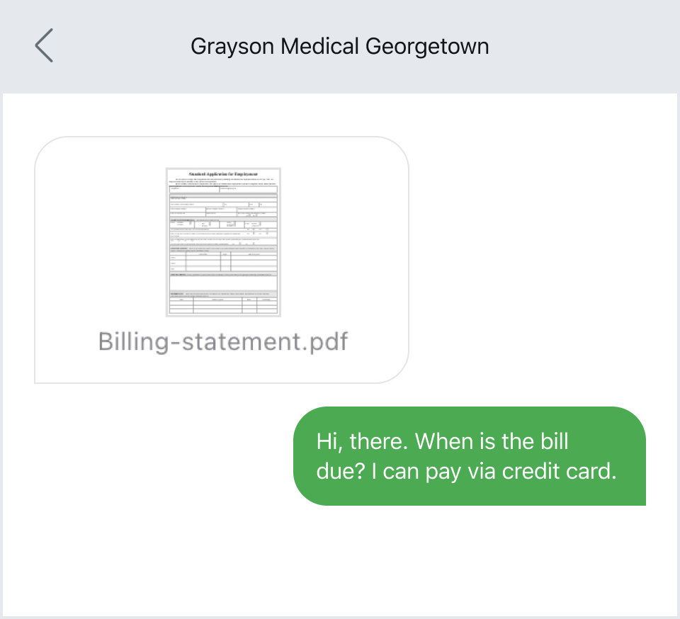Answering questions via MMS about a billing statement