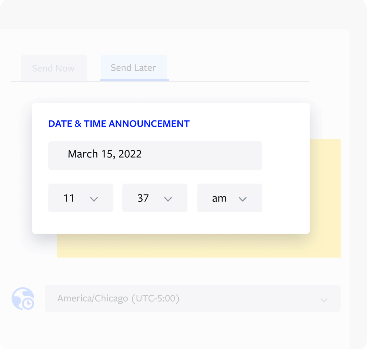 announcement scheduling