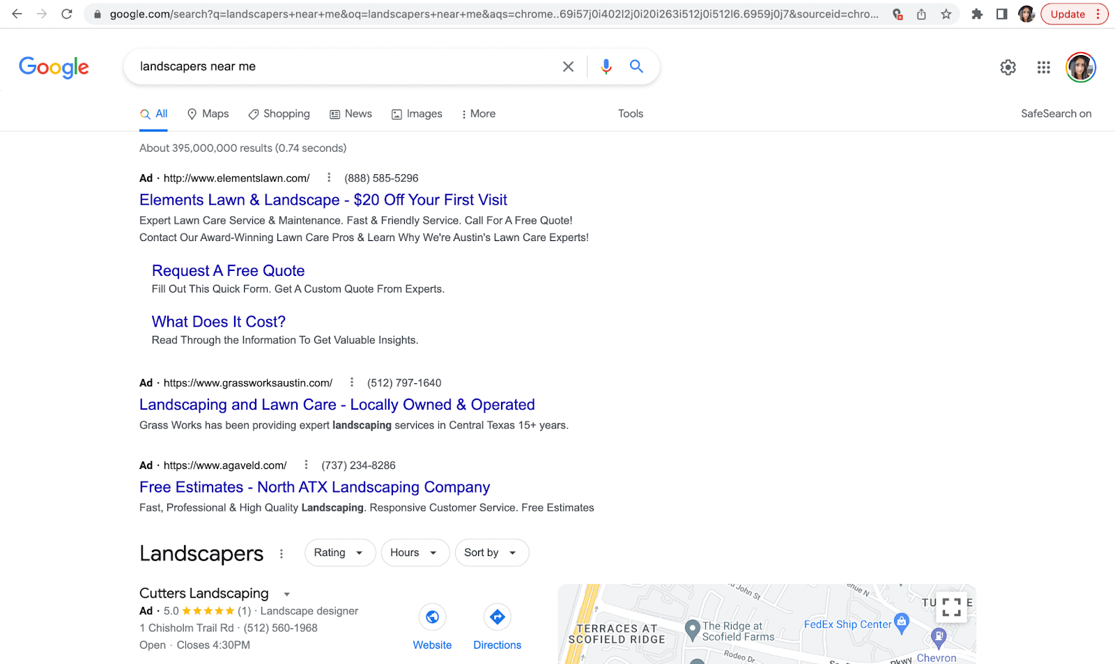 screenshot on google