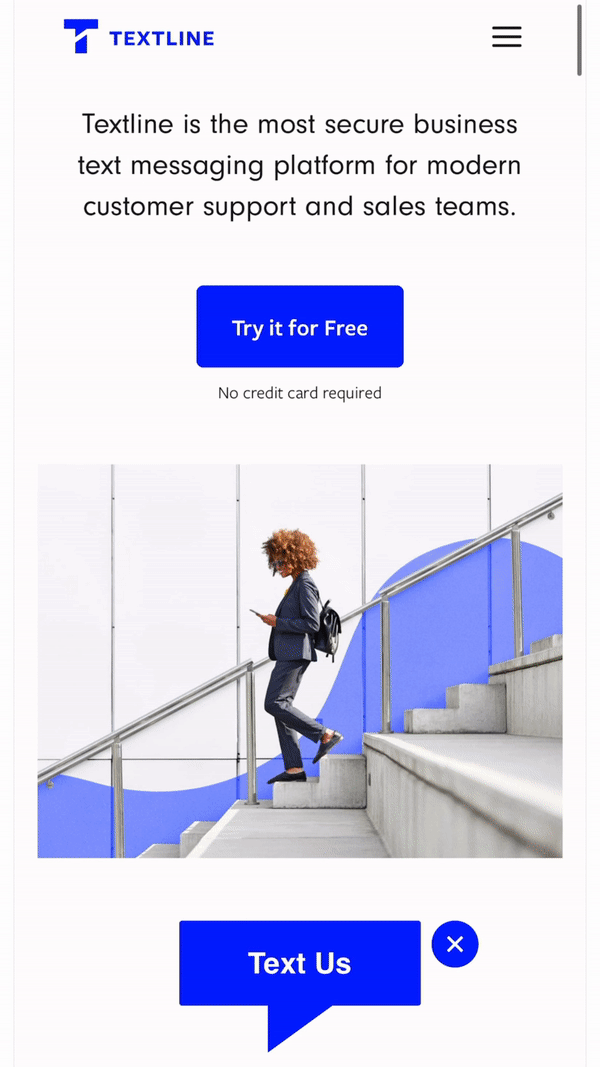 An example of a click-to-text widget