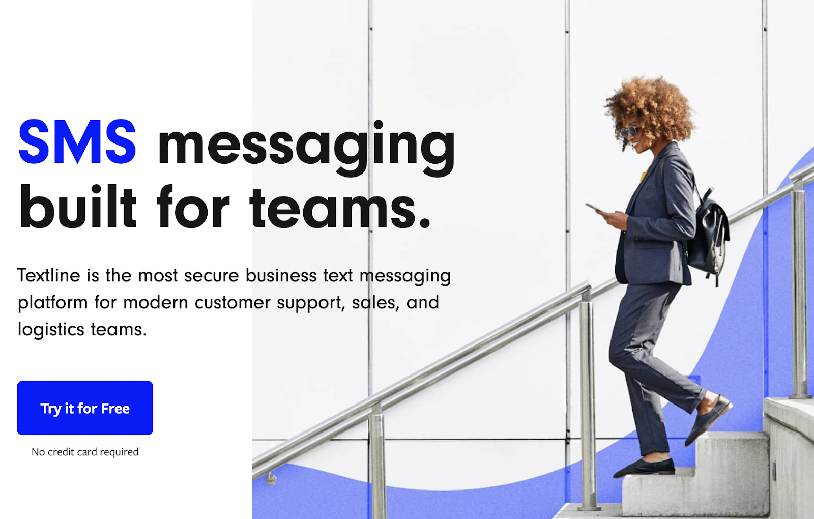 A screenshot of Textline's website