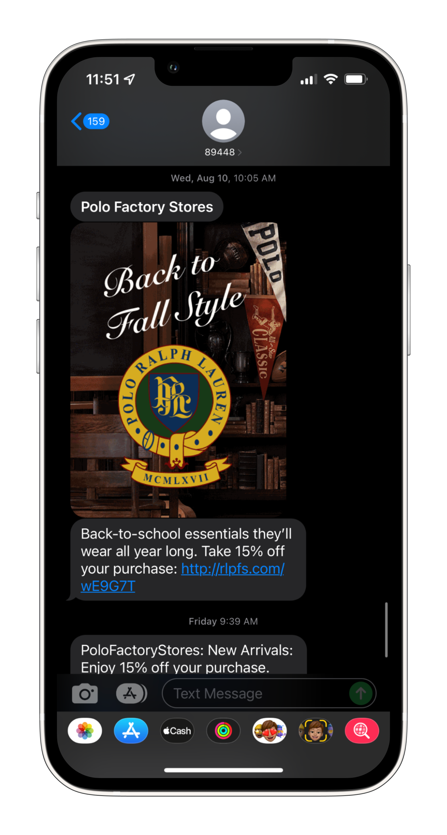 An MMS example from Polo Ralph Lauren.
