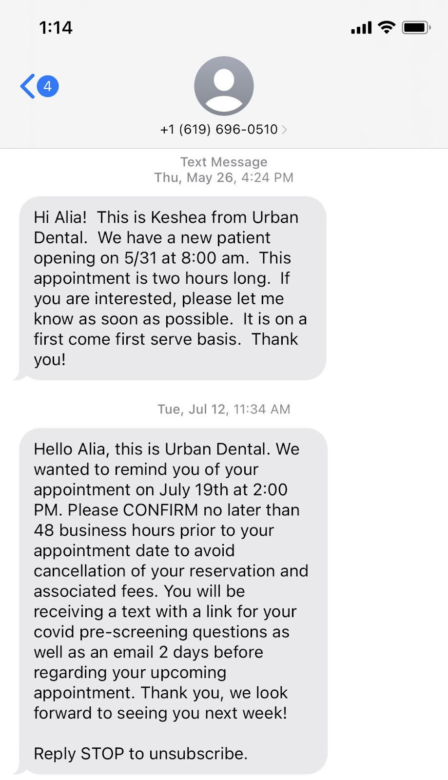 A screenshot of a dental office introducing itself.