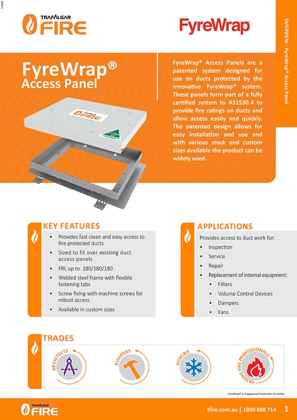 Trafalgar FyreWrap Access Panels from Swart & Sons