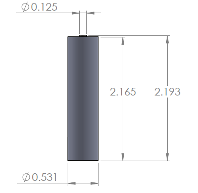 AA Cell dimensions Low Temperature Ultracapacitor Size