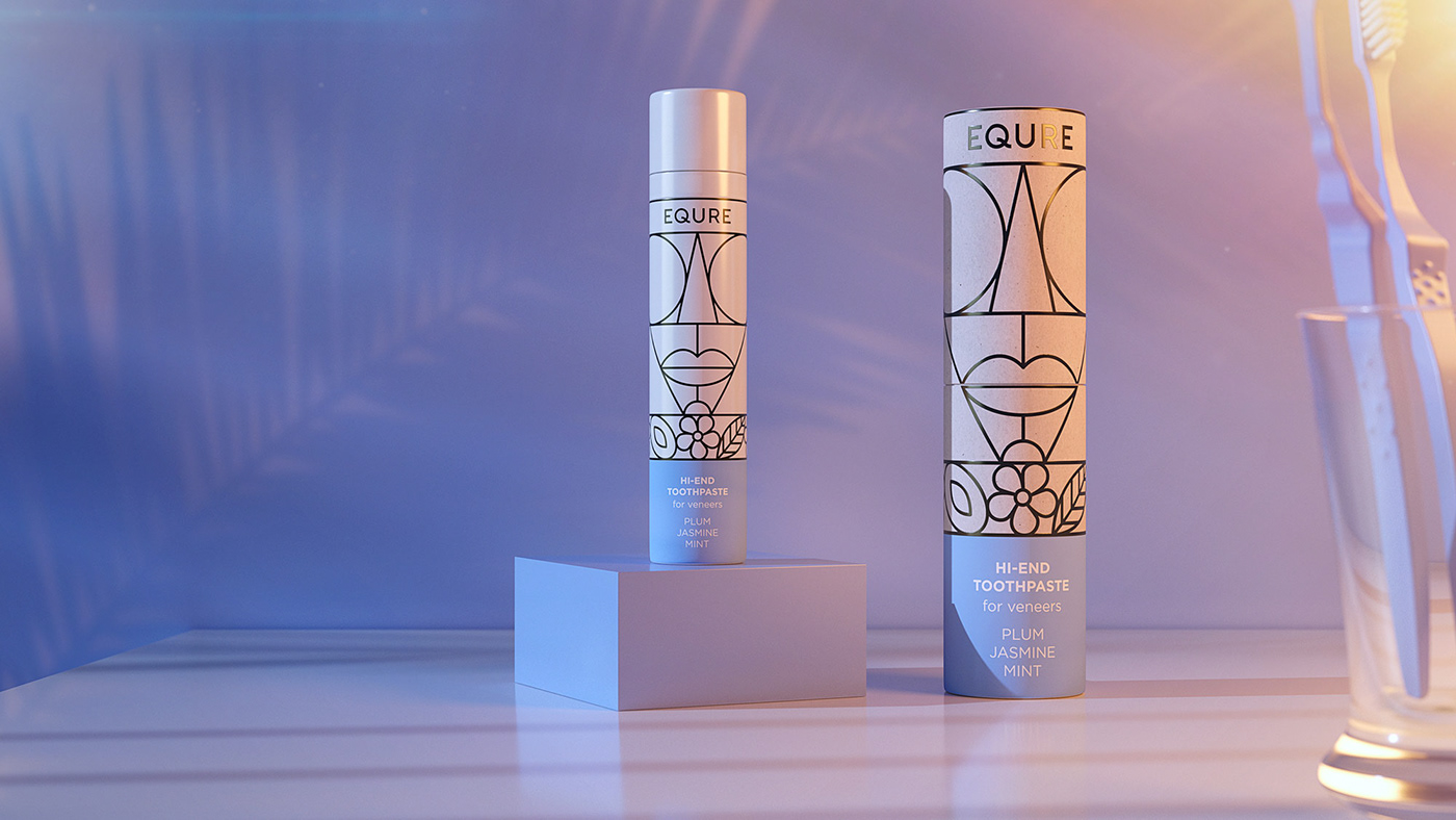 cosmetics oral care theeth Packaging art deco art pattern cult Totem toothpaste