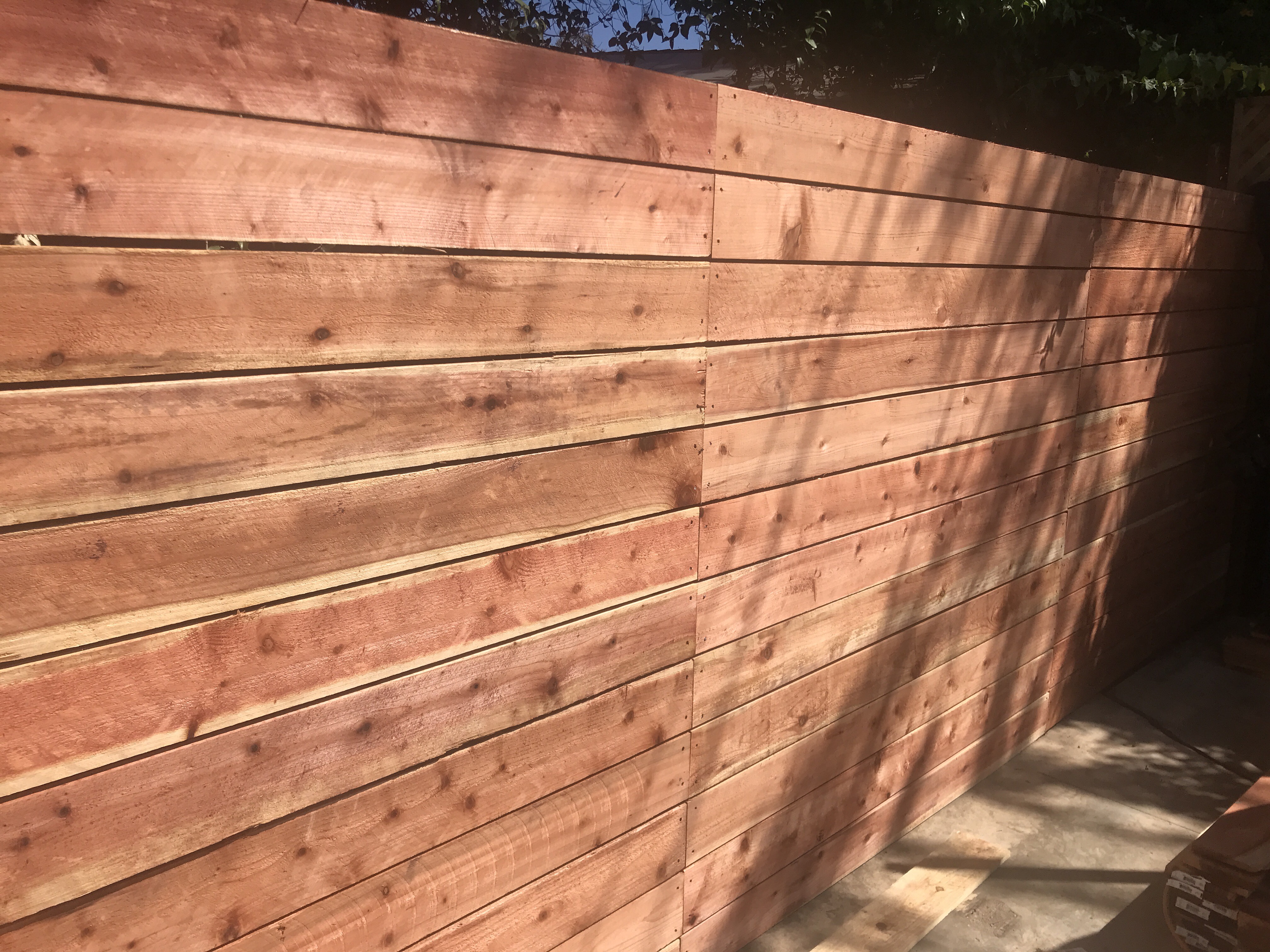 redwood dog ear fence