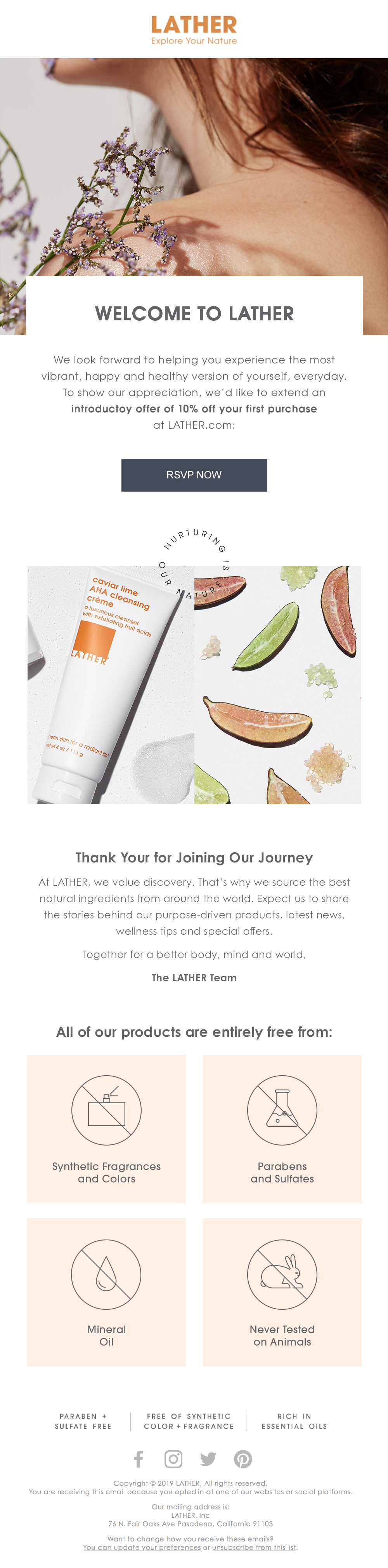 LATHER Welcome Email Series 1