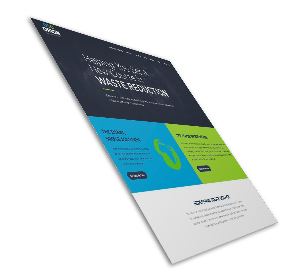 Orion Waste Solutions Website Mockup