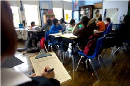 Coaching session in a classroom