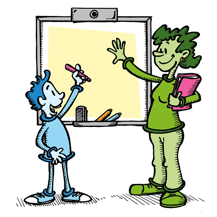 illustration of teacher explaining to a student