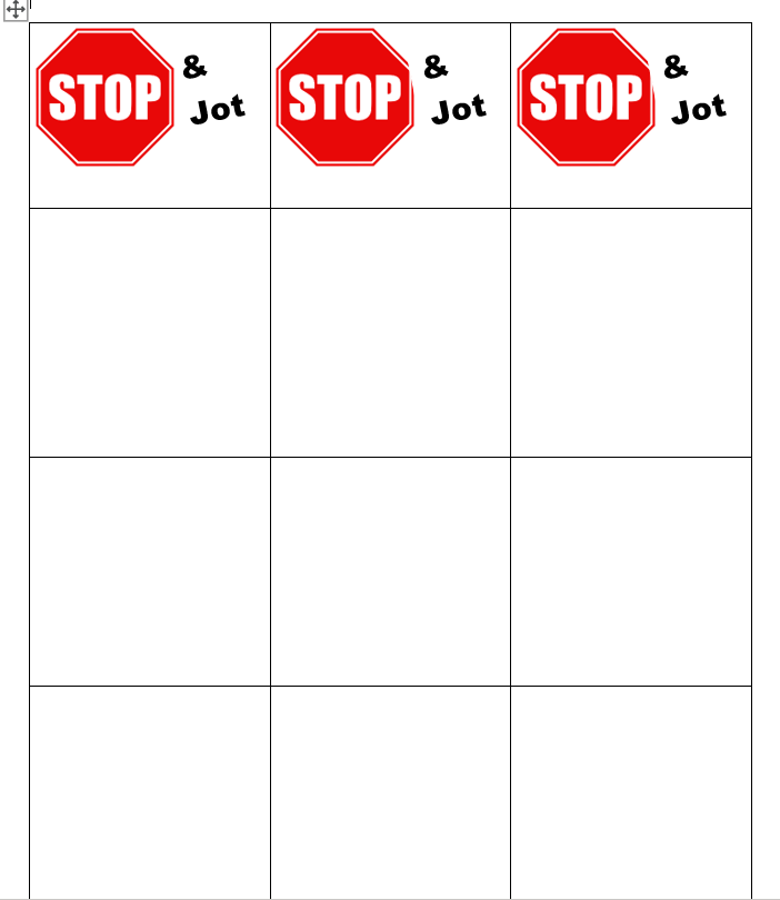 Stop and Jot
