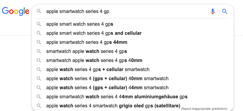 google seo search example