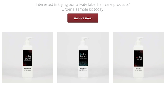 private label example for shampoo