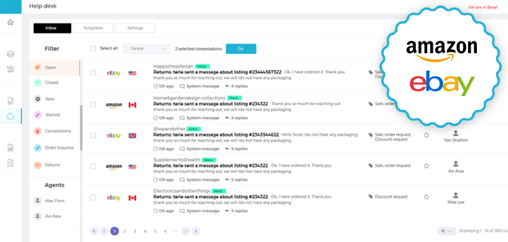 ebay messaging system dashboard