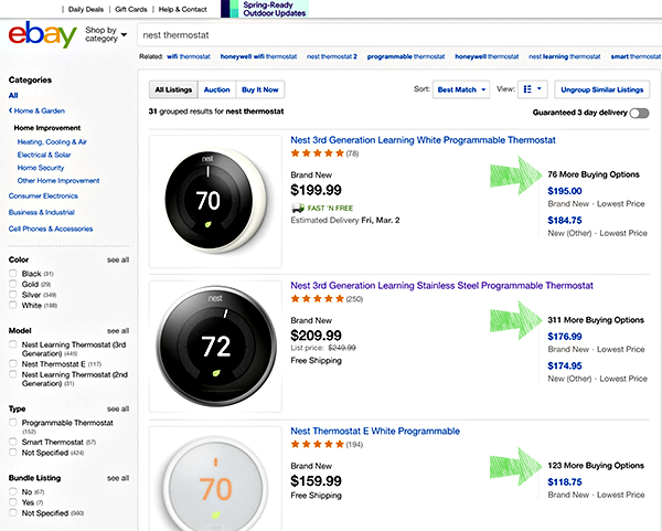 ebay product based shopping experience example