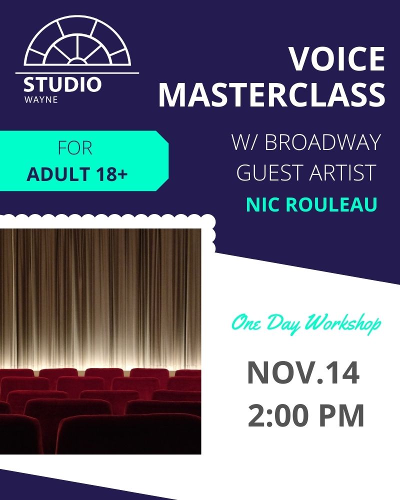 Studio Wayne (Class) - Voice Masterclass w/ Broadway Guest Artist (Adult 18+)
