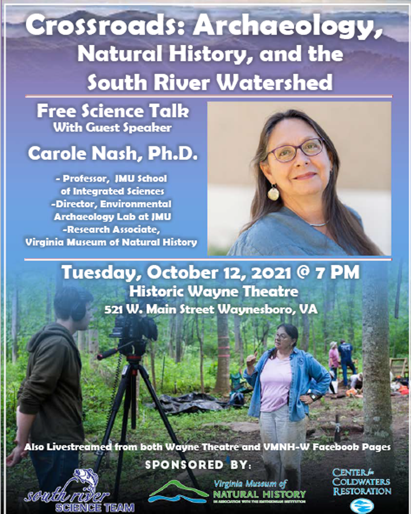 Science Talk: Crossroads: Archaeology, Natural History, and the South River Watershed