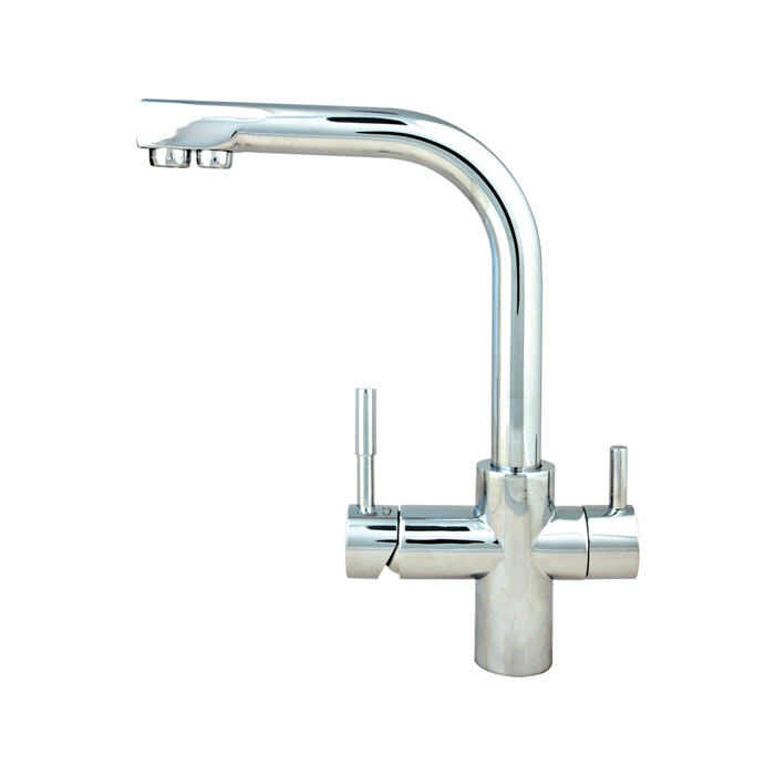 3 Way Mixer Tap Side Lever Polished Chrome