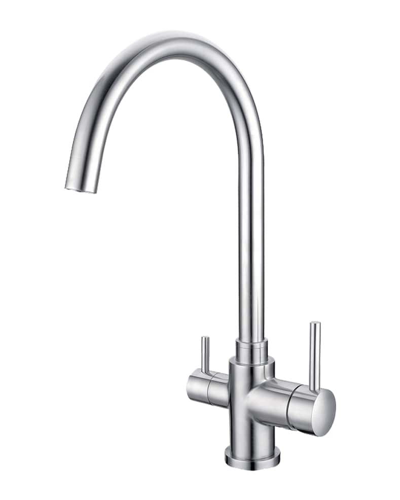 3 Way Mixer Tap High Loop Brushed Stainless Steel