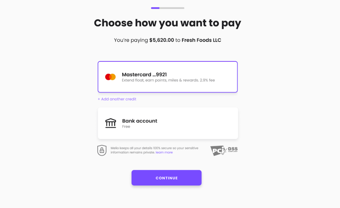 Paying small business bills with a credit card - Melio