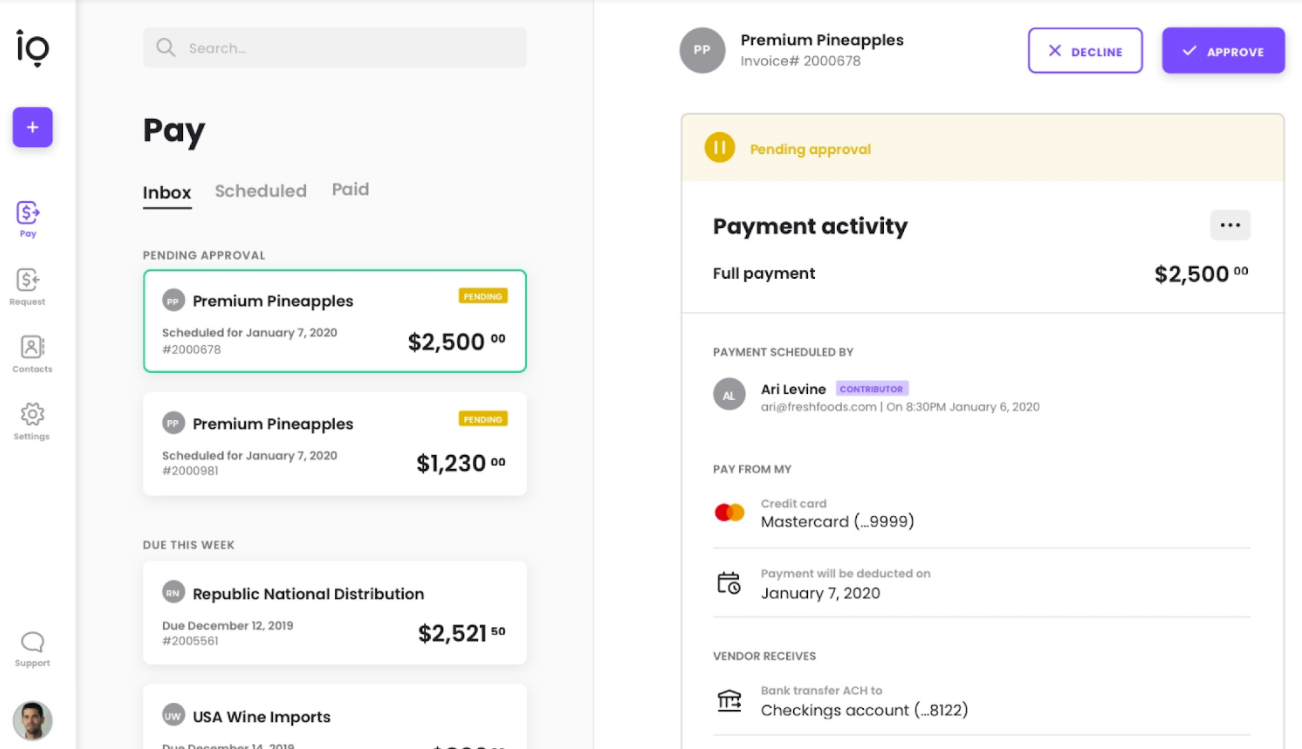 Payment approval workflows for small business payments - Melio