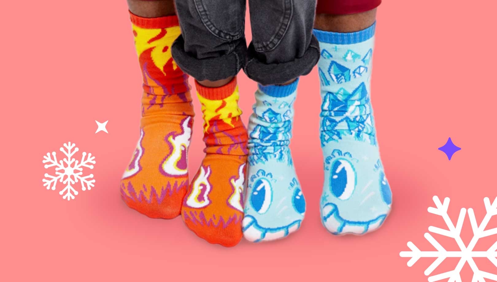 Mismatched footwear from Pals Socks