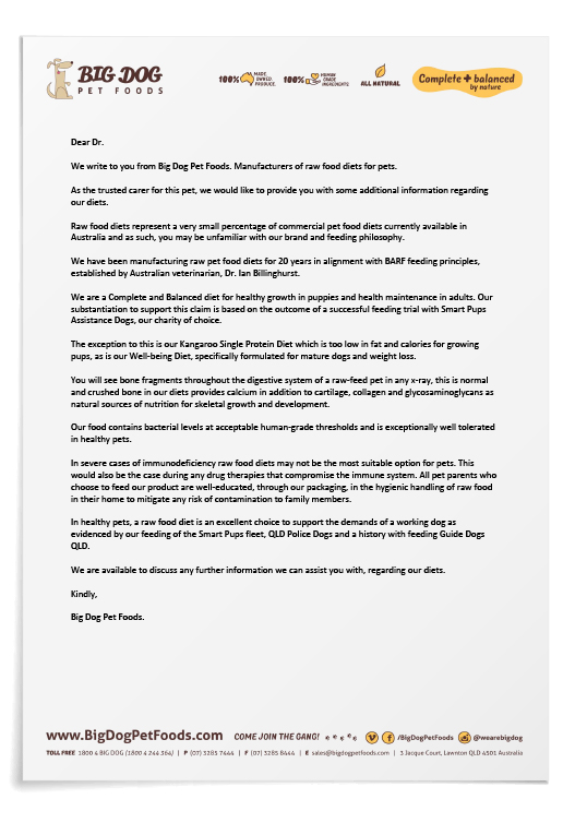 Big Dog Letter to Vets