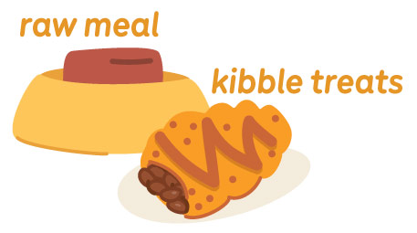 raw meal kibble treats