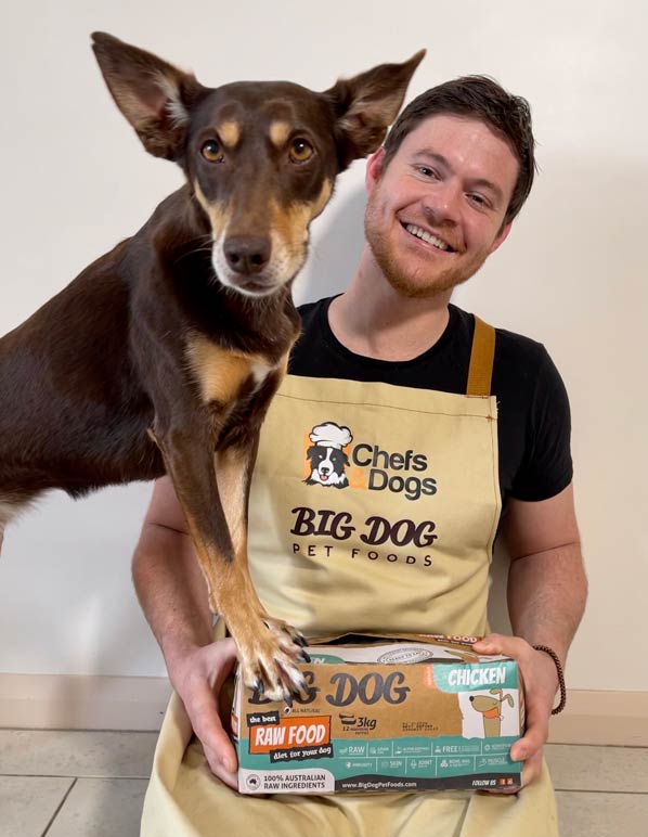 chef and kelpie from chefs and dogs with big dog pet foods