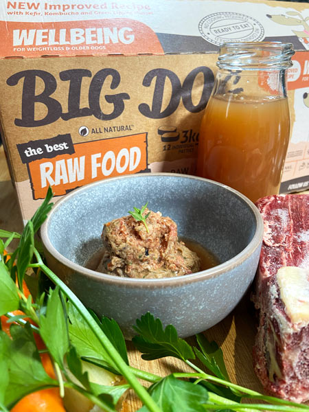 broth and healthy raw dog food