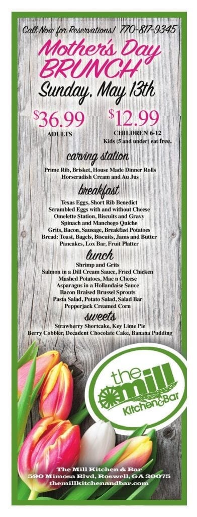 The Mill Kitchen and Bar Mothers day