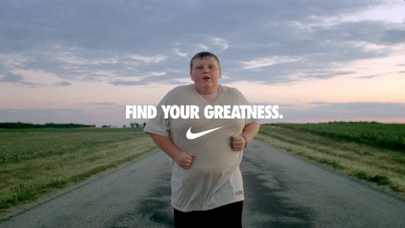 Nike - Find your greatness ad - contextual ad geared towards prevention-focused clients