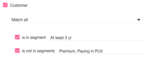 Joining several filters for heavy personalisation
