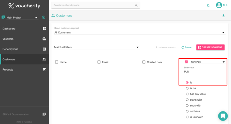 Voucherify, launching targeted campaign for the given customer segment