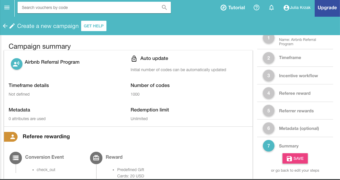 Voucherify Referral Program Summary