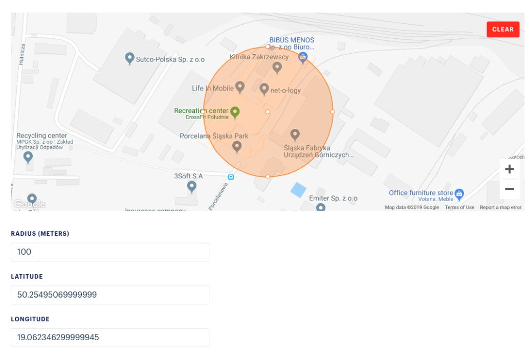 Radar API geolocation