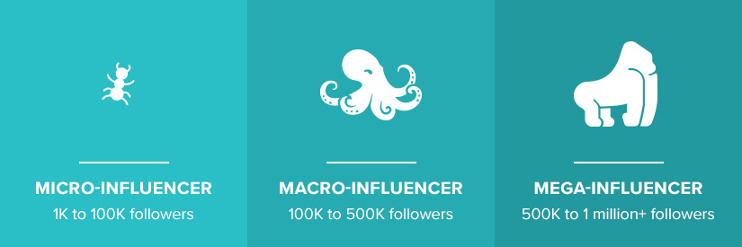Micro, macro and mega influencers