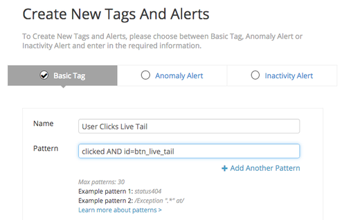 Creating error email tags